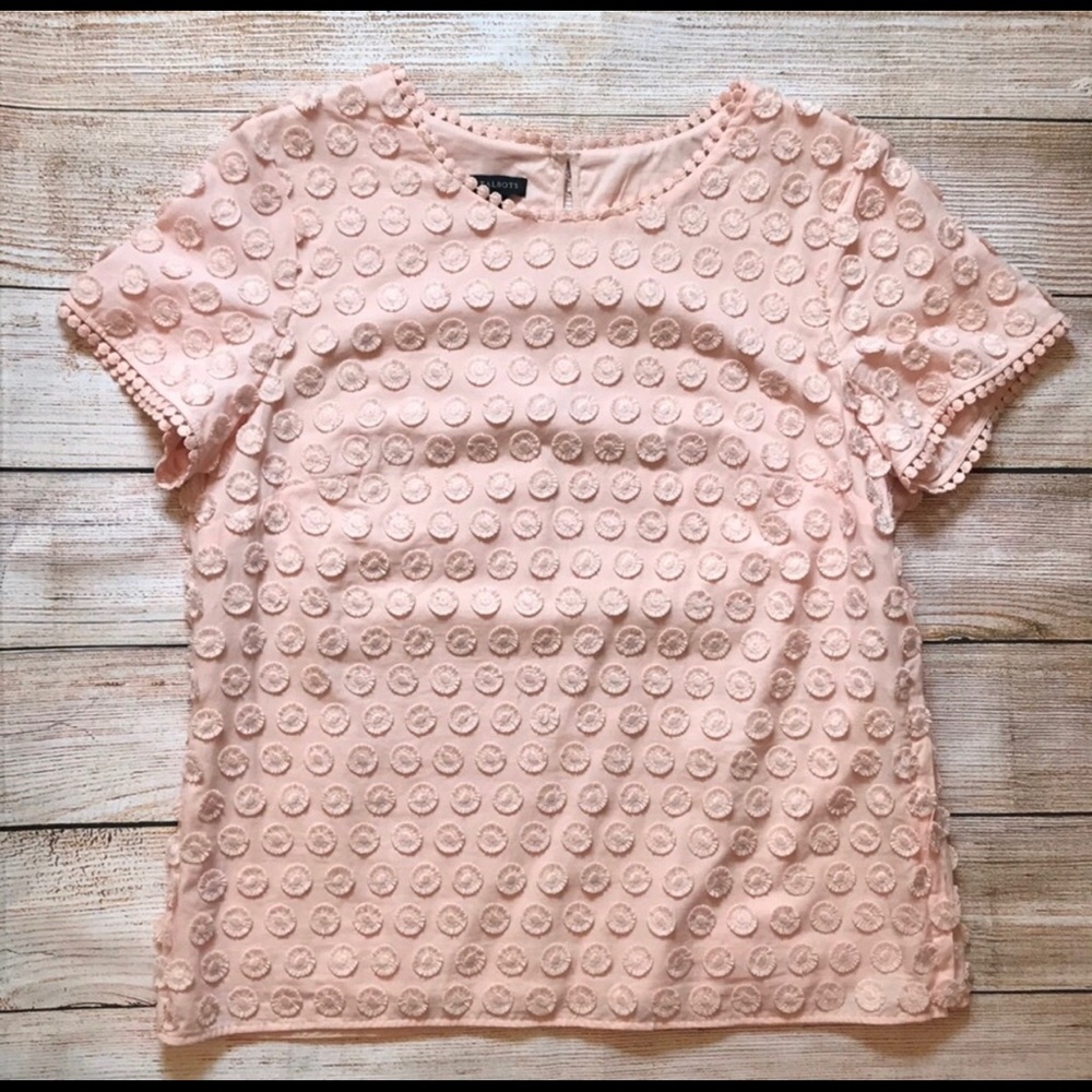 Talbots floral appliqué short sleeve top. 🌸